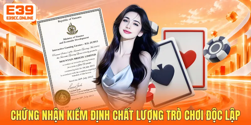Chứng nhận kiểm định chất lượng trò chơi độc lập